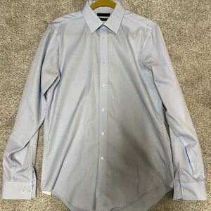 Calvin Klein Blue Dress Shirt with Pointed Collar